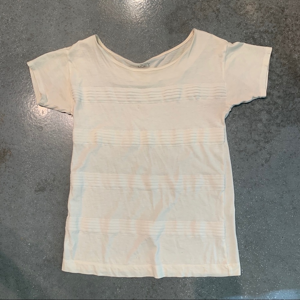 Ann Taylor LOFT Cream T-Shirt